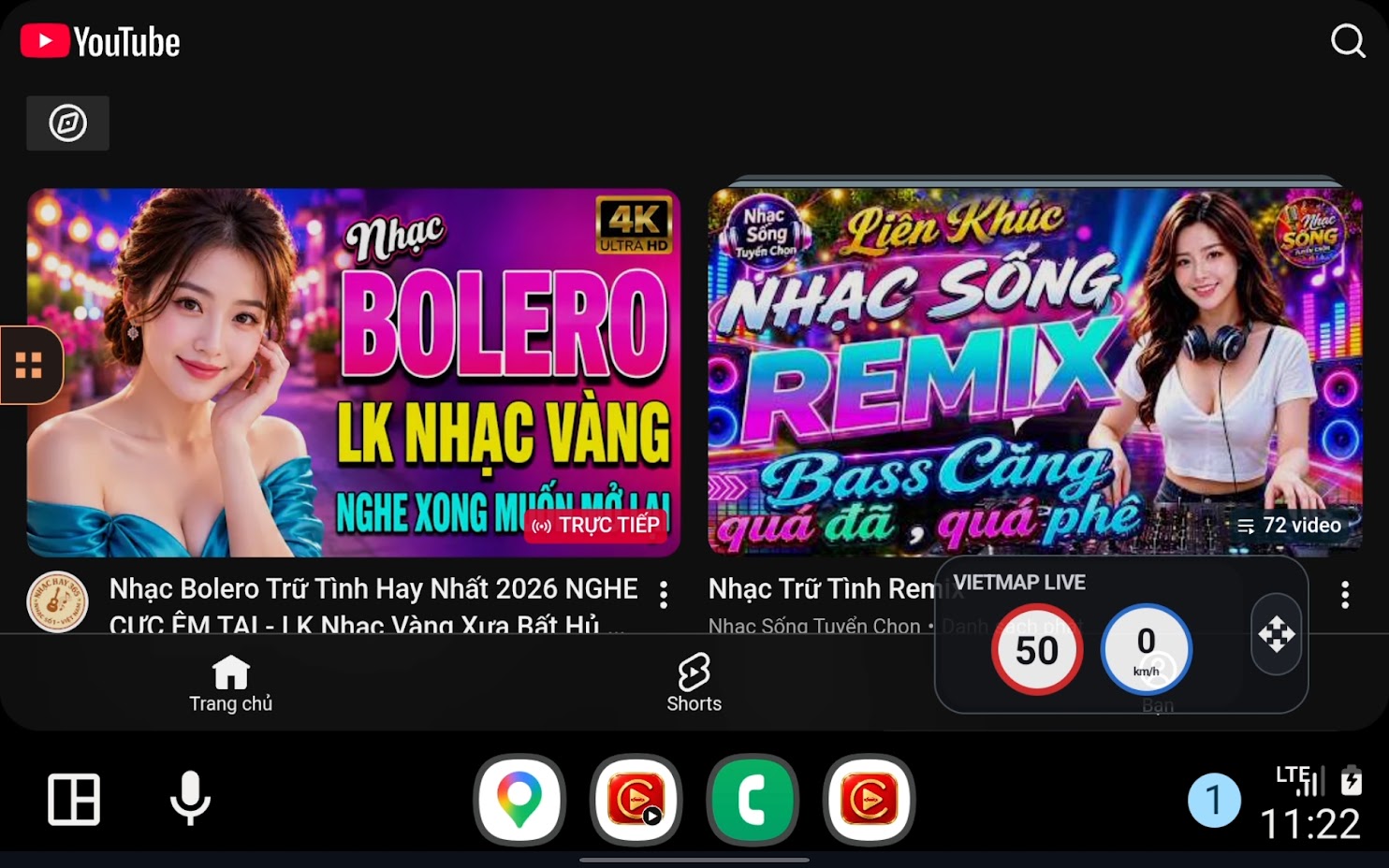Cartube chạy trên màn hình xe